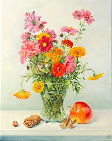 Original Fine Art Floral Paintings by Daria Galinski