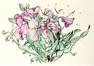 Print of Fine Art Floral Drawings by Daria Galinski