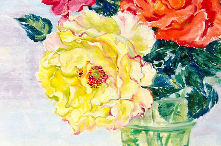 Original Impressionism Floral Painting by Daria Galinski