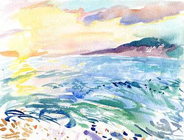 Print of Impressionism Seascape Paintings by Daria Galinski