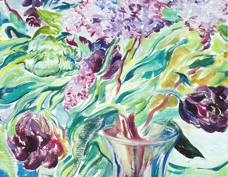 Original Impressionism Floral Painting by Daria Galinski