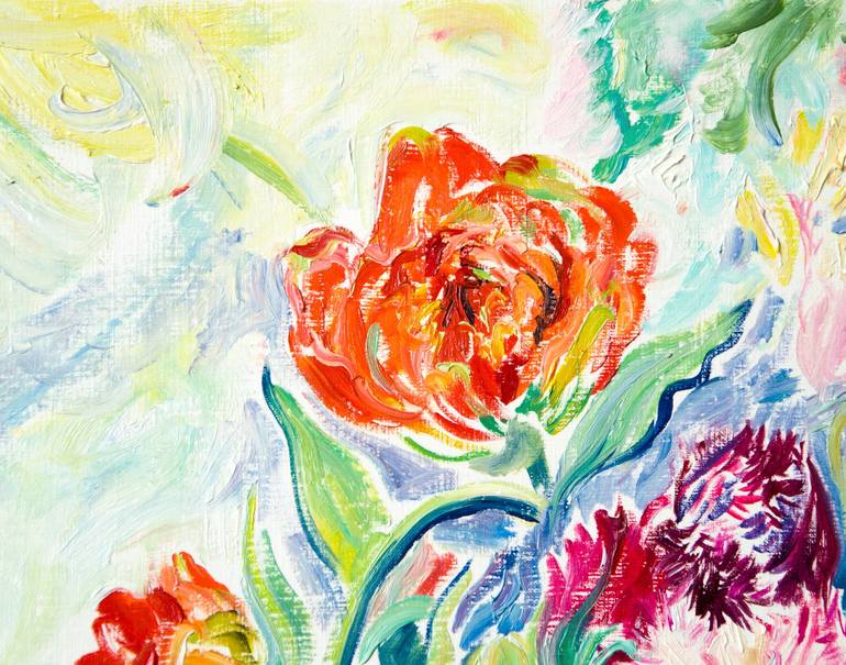 Original Impressionism Floral Painting by Daria Galinski