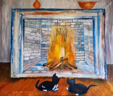 Original Expressionism Cats Paintings by Iris Greiner
