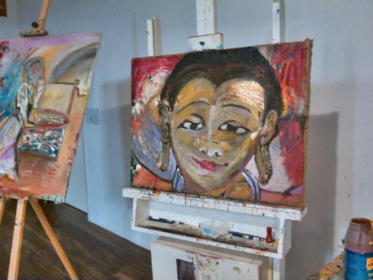 Original Expressionism Religion Painting by Iris Greiner