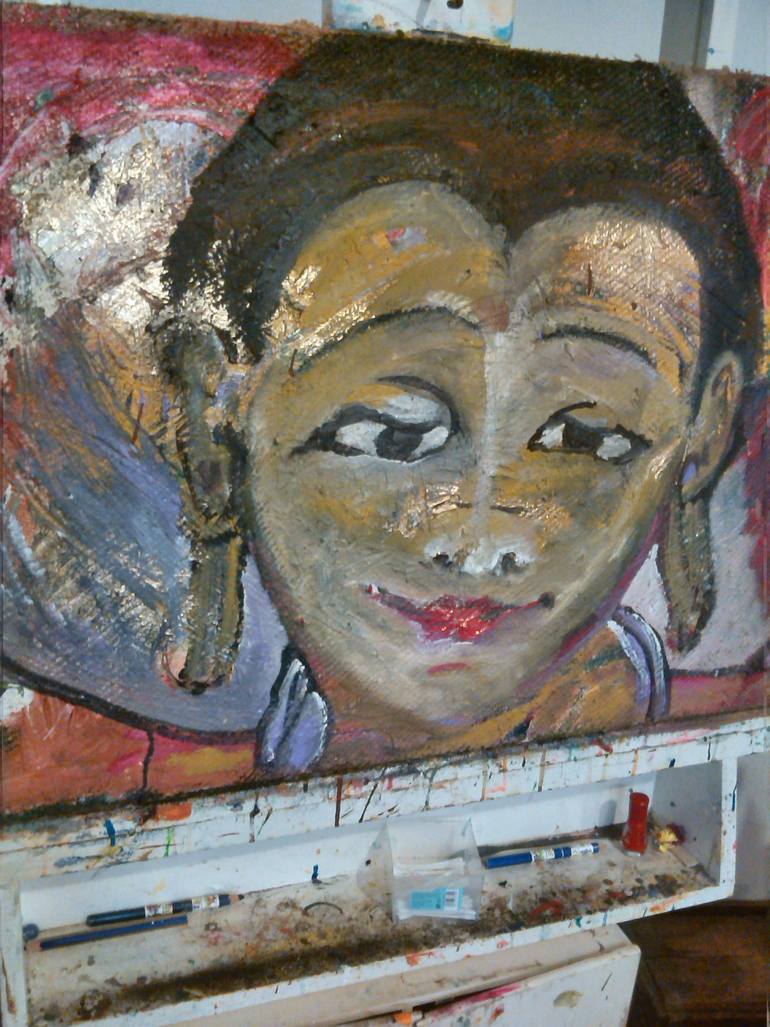 Original Expressionism Religion Painting by Iris Greiner