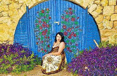 Girl and old painted gate.jpg thumb