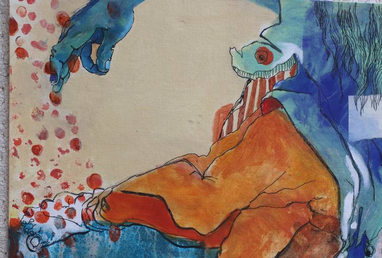 Original Expressionism People Painting by Golriz Rezvani