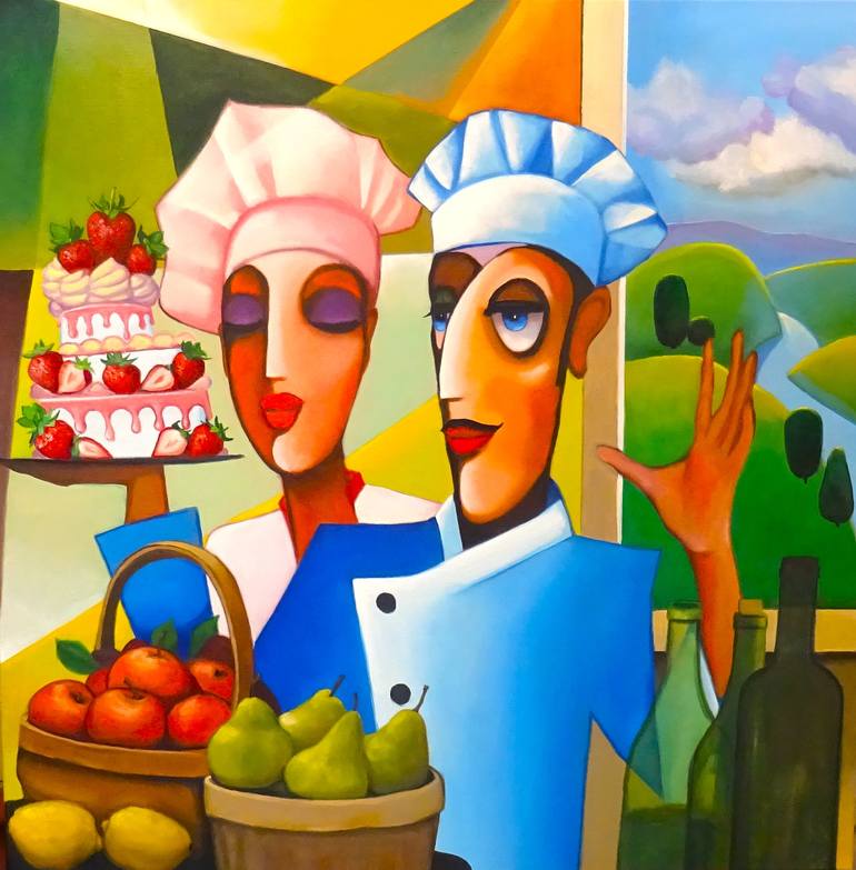 Original Abstract Food & Drink Painting by Angelika Bes
