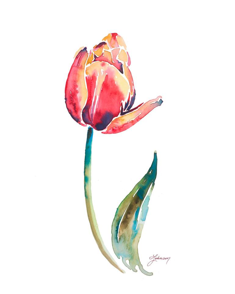 Tulip I Painting by Lindsay Johnson | Saatchi Art
