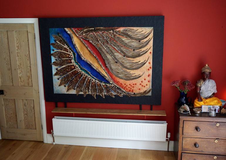 Original Folk Abstract Collage by Mometo Ben Taylor