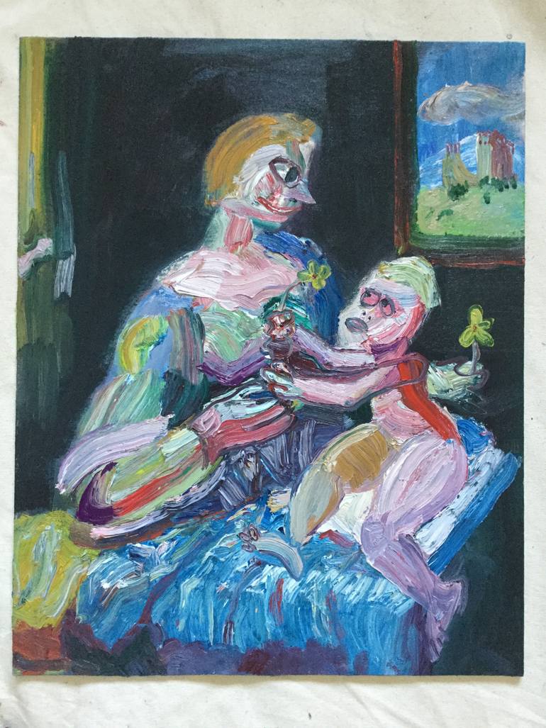 Original Expressionism Family Painting by Paulette Nichols