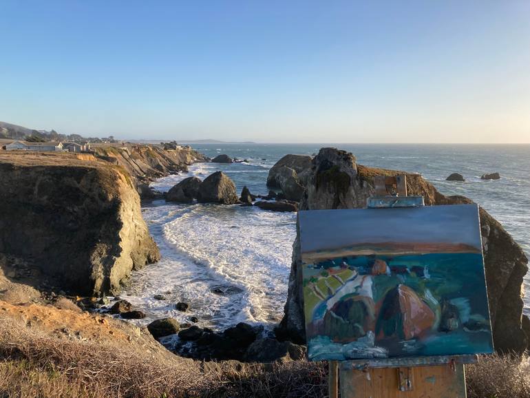 Original Expressionism Landscape Painting by Paulette Nichols