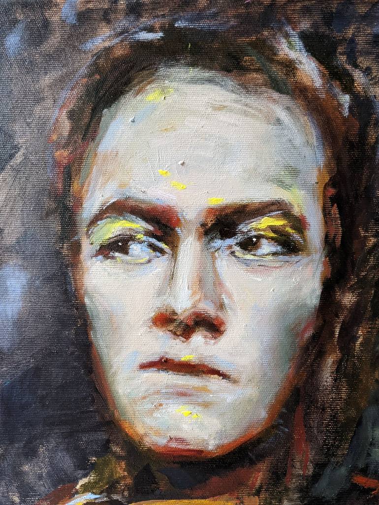Original Expressionism Portrait Painting by Anna Brazhnikova
