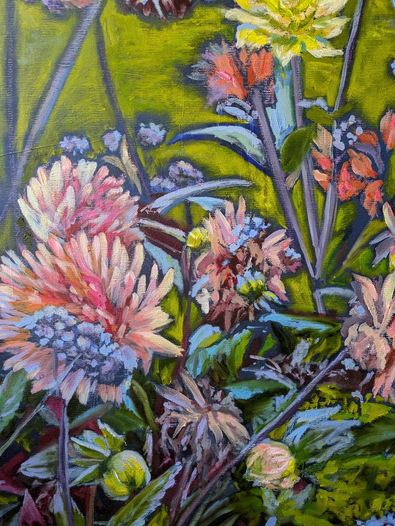 Original Abstract Expressionism Garden Painting by Anna Brazhnikova