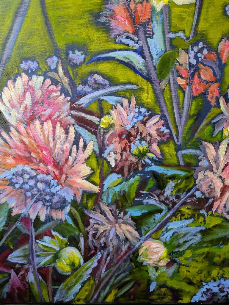 Original Abstract Expressionism Garden Painting by Anna Brazhnikova