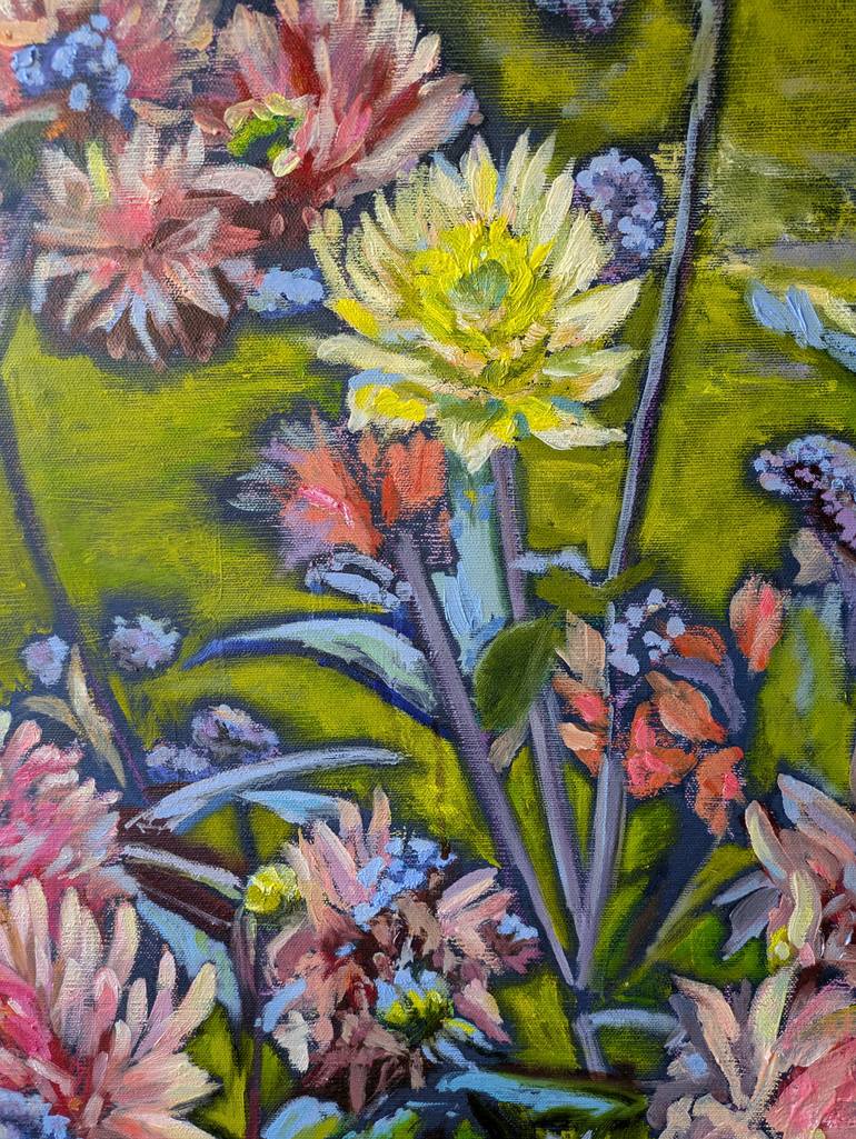 Original Abstract Expressionism Garden Painting by Anna Brazhnikova