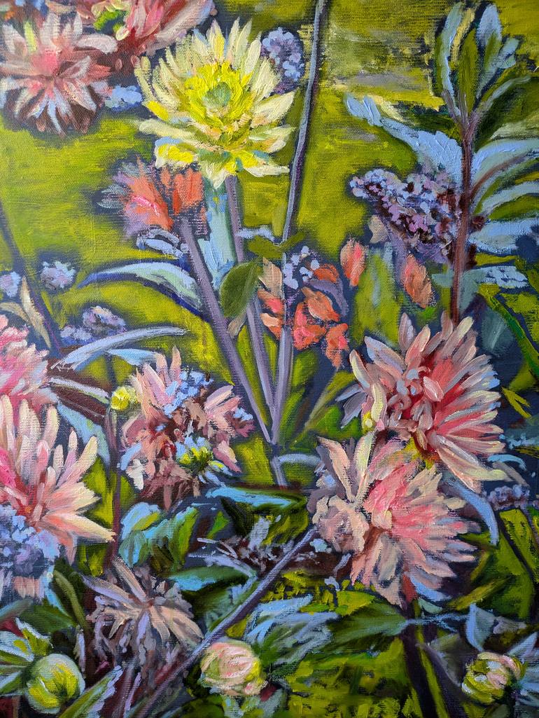 Original Abstract Expressionism Garden Painting by Anna Brazhnikova