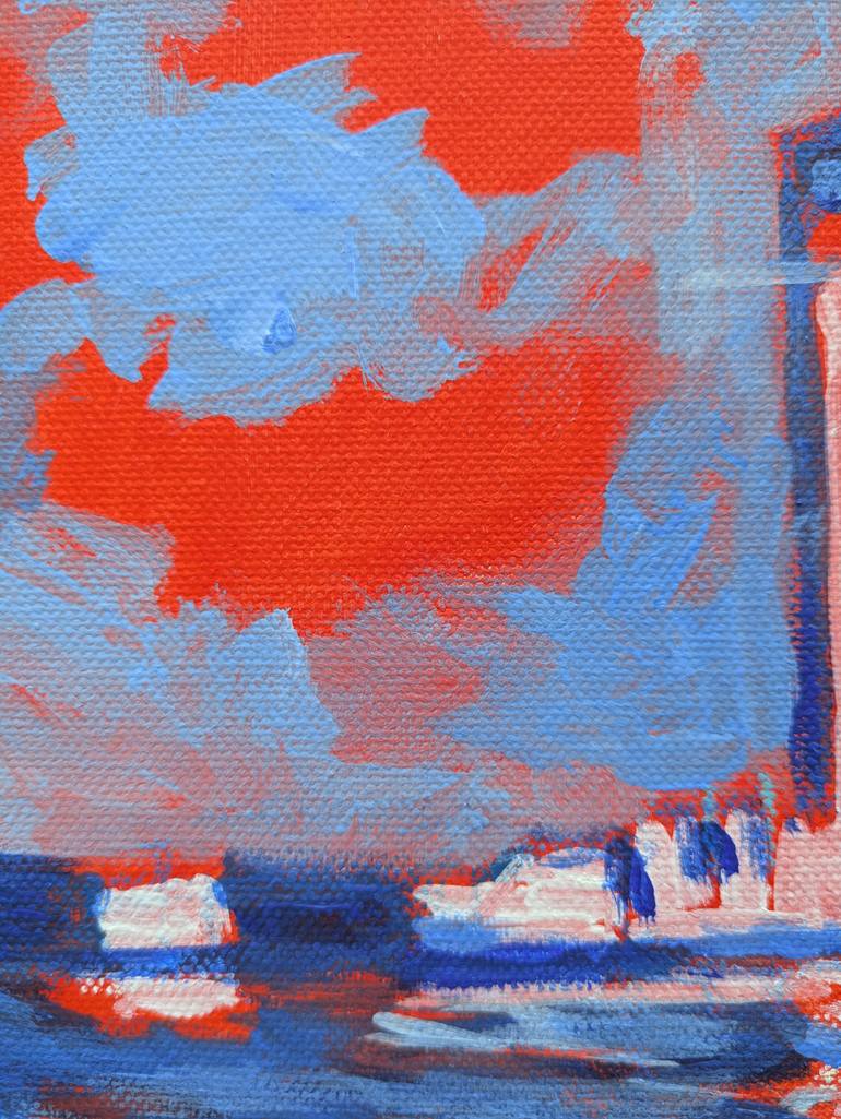 Original Abstract Expressionism Cities Painting by Anna Brazhnikova