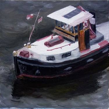 Boats in Odessa Harbor | Ukrainian artist | Original Oil Painting thumb