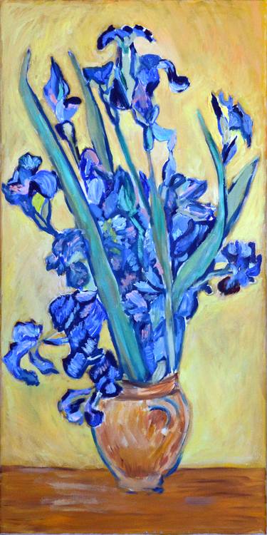 Blue Irises inspired by Van Gogh | Ukrainian artist | Original thumb