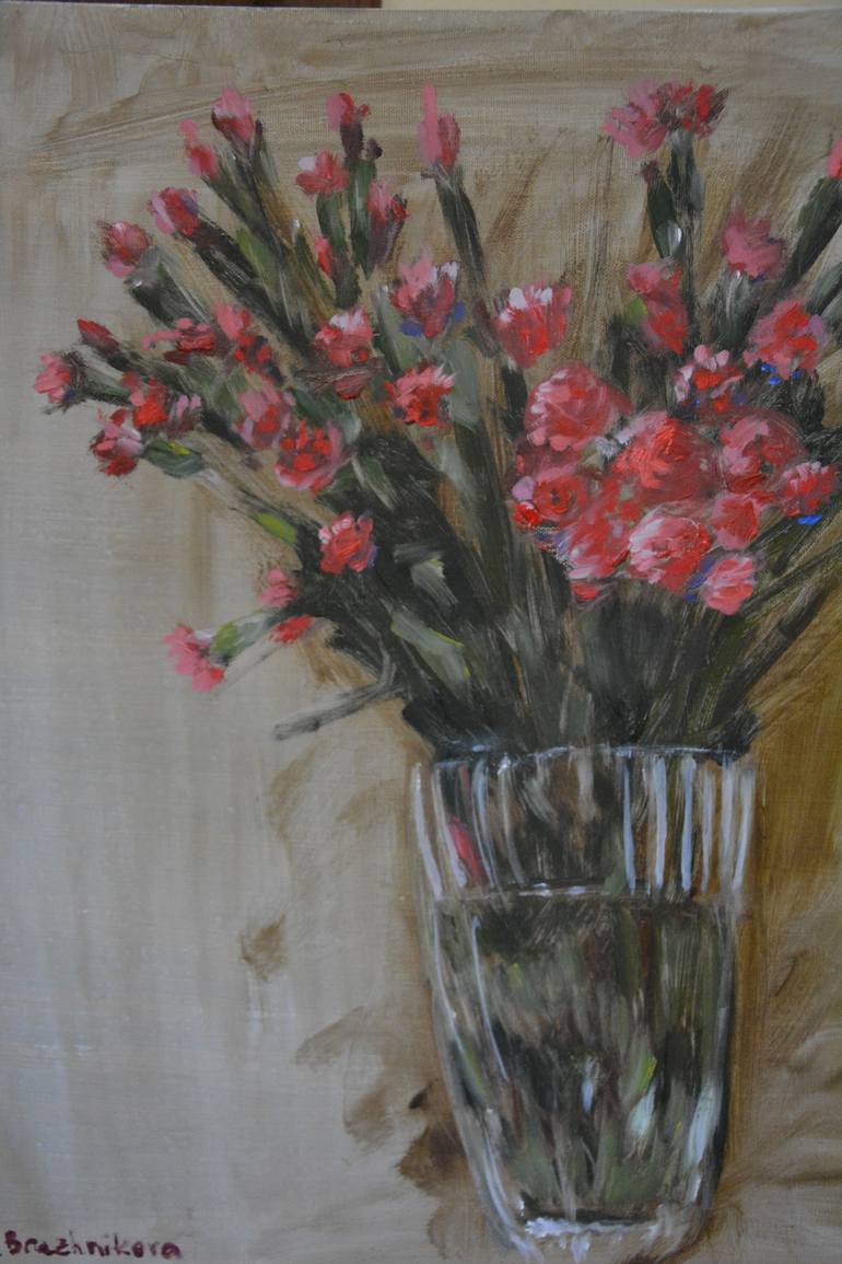 Original Impressionism Floral Painting by Anna Brazhnikova