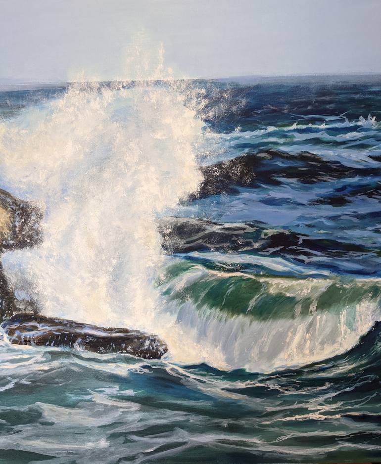 Original Abstract Seascape Painting by Anna Brazhnikova