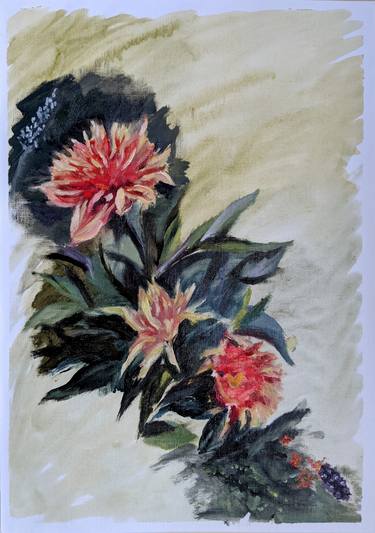 Dahlia garden | Ukrainian artist | Original Oil Painting thumb