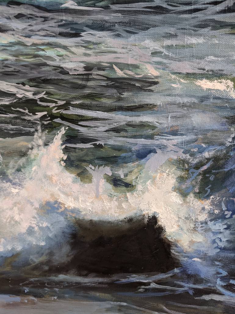 Original Expressionism Beach Painting by Anna Brazhnikova