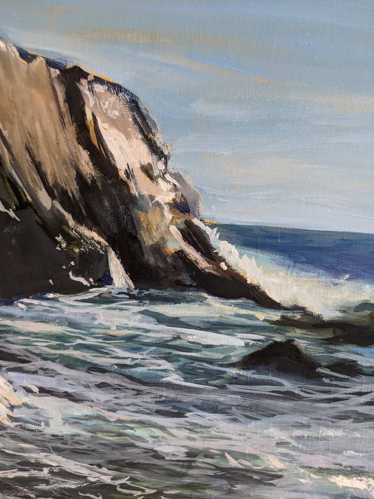 Original Expressionism Beach Painting by Anna Brazhnikova
