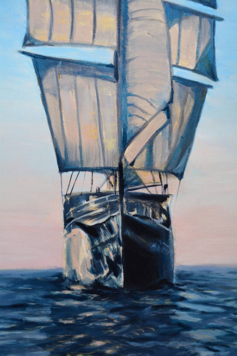 Original Fine Art Ship Painting by Anna Brazhnikova