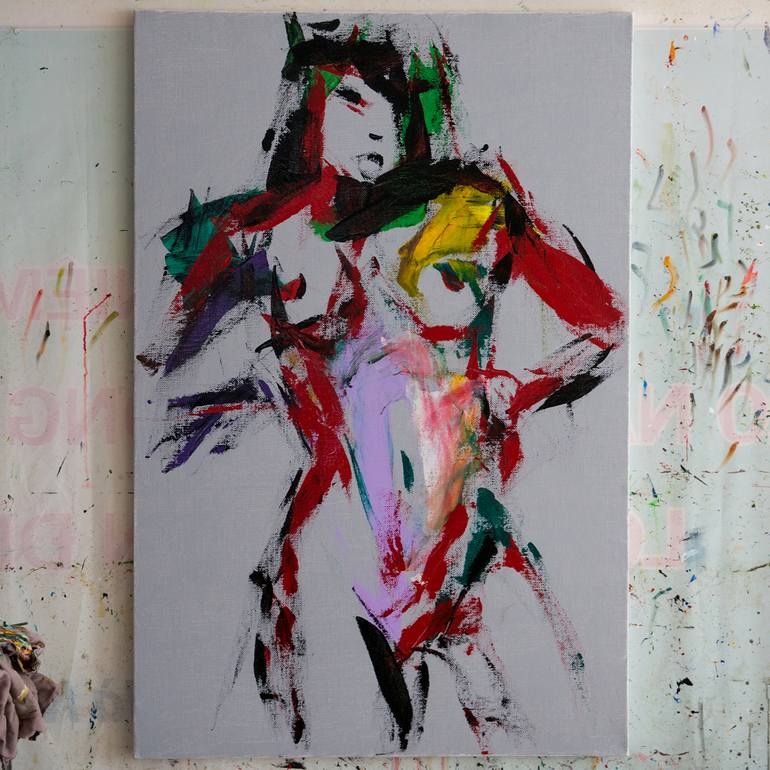 Original Abstract Expressionism Nude Painting by Mai Huy Dung