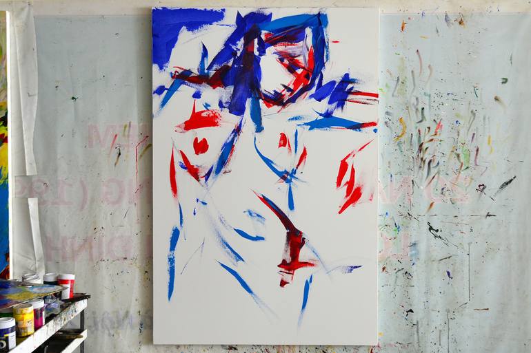Original Abstract Expressionism Nude Painting by Mai Huy Dung