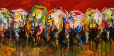 Original Abstract Expressionism Animal Paintings by Mai Huy Dung