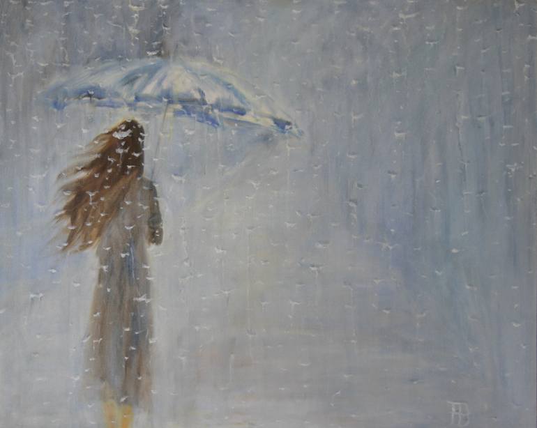 Blue Umbrella Painting by jonathan bolyki Saatchi Art