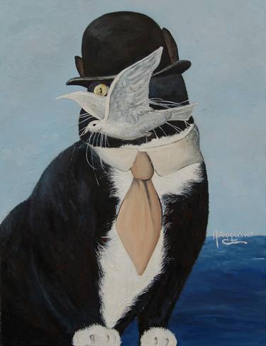 Original Fine Art Cats Paintings by Dominique Asteggiano