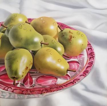 "Pears on Pink Plate" thumb