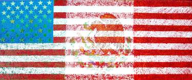 Mexican American United States Flag IV thumb
