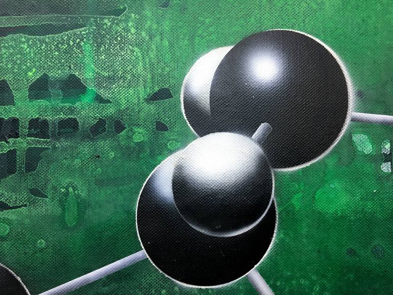 Original Conceptual Science/Technology Painting by Gunter Pusch
