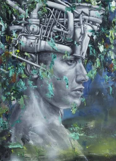 Original Surrealism Portrait Paintings by Gunter Pusch