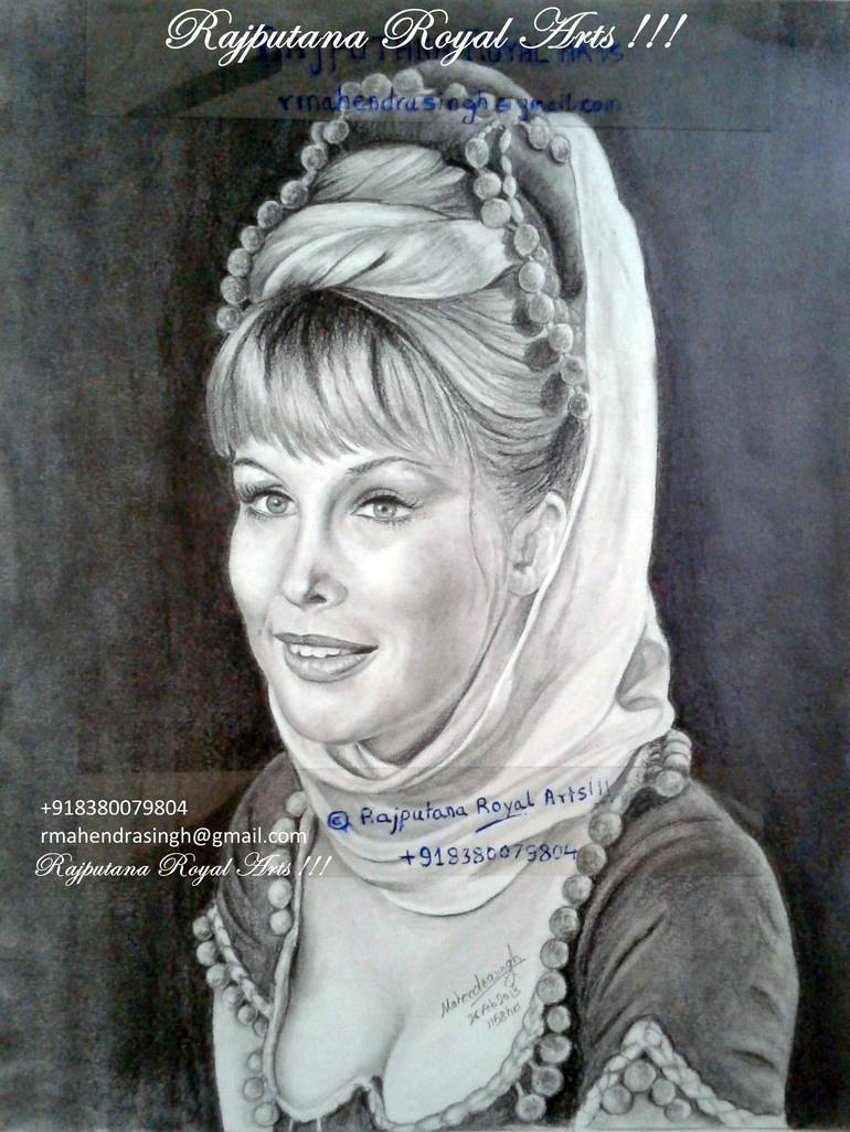 Barbara Eden Jeannie Porn - Barbara Eden - I dream of Jennie actress from Hollywood Painting by  mahendrasingh rajput | Saatchi Art
