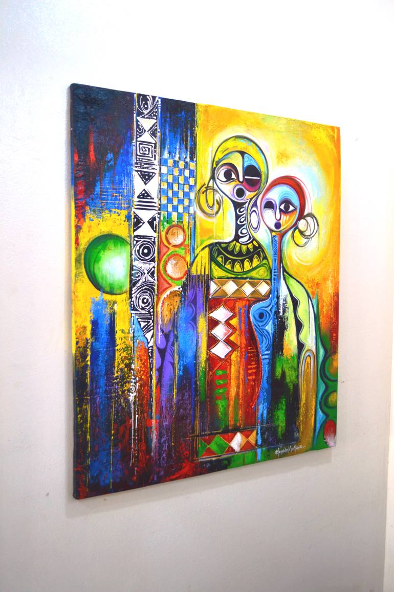 Original Abstract Love Painting by Olumide Egunlae