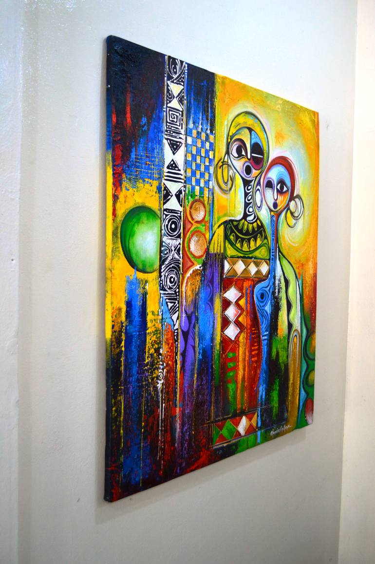 Original Abstract Love Painting by Olumide Egunlae