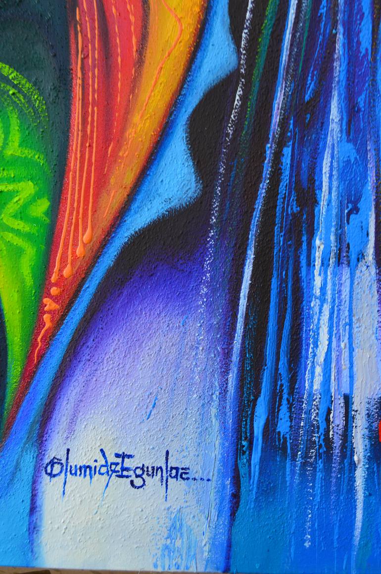 Original Abstract Expressionism Abstract Painting by Olumide Egunlae