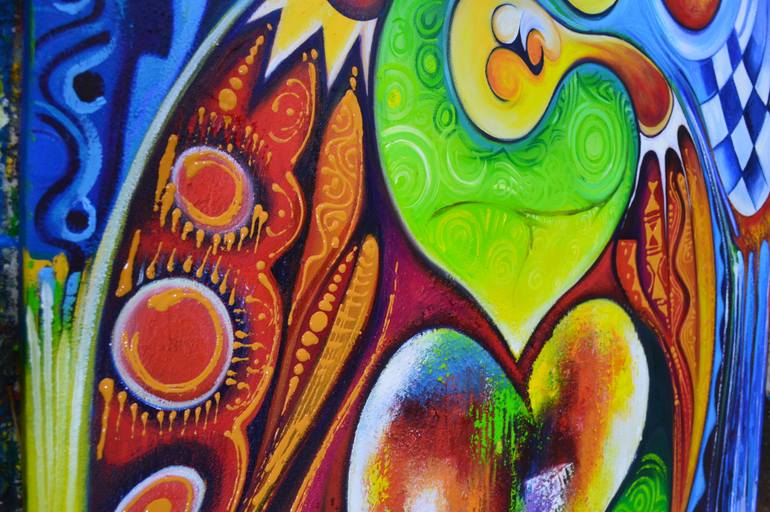 Original Abstract Expressionism Abstract Painting by Olumide Egunlae