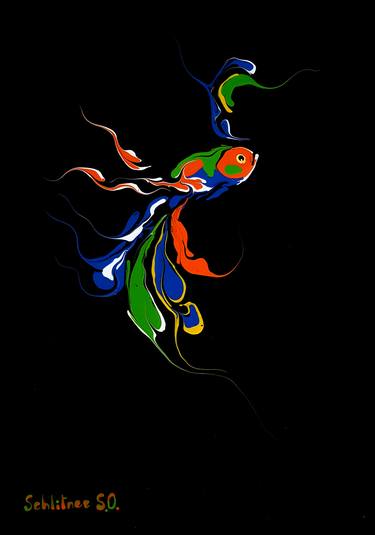 Print of Impressionism Fish Paintings by Sharon Olga Schlitner Radionov