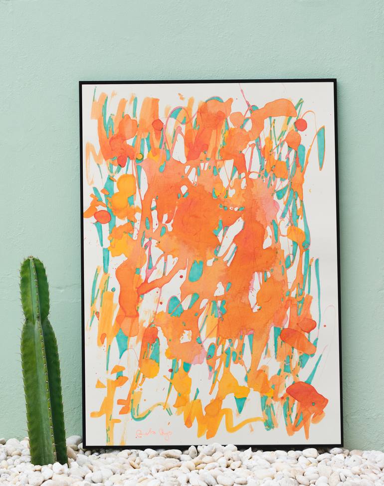 Original Abstract Expressionism Abstract Drawing by Pamela Rys