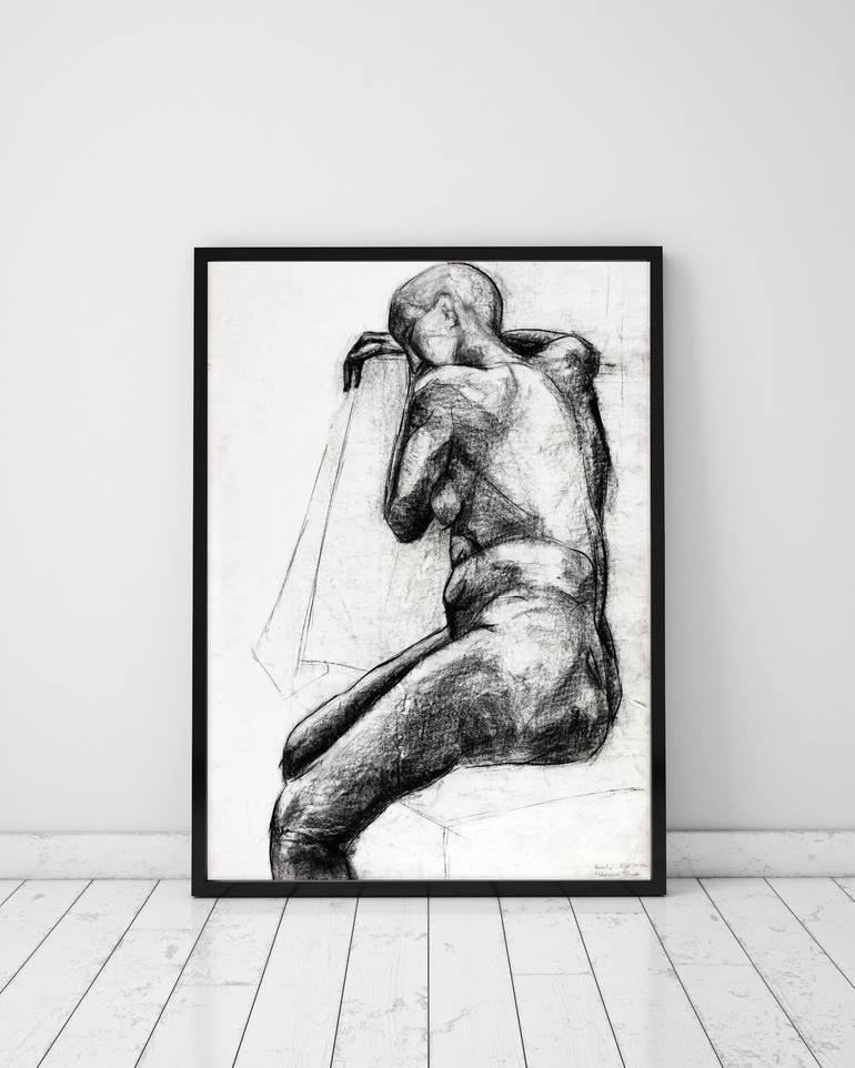 Original Fine Art Nude Drawing by Pamela Rys
