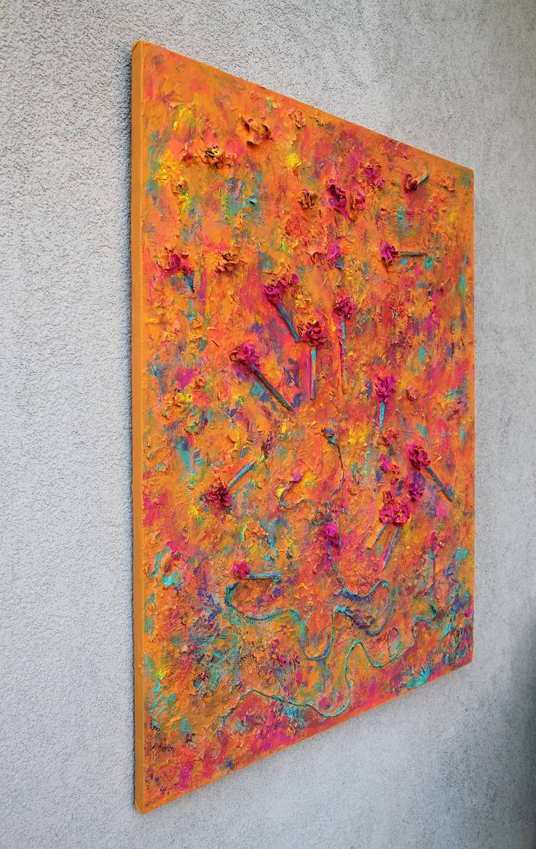 Original Abstract Floral Painting by Pamela Rys