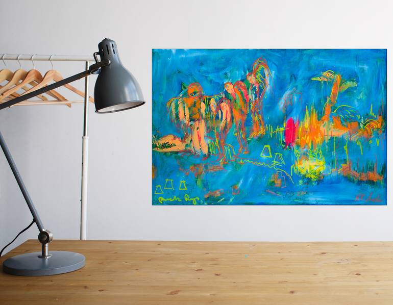 Original Abstract Science Painting by Pamela Rys