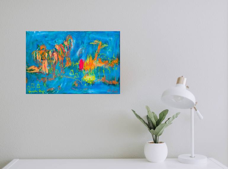 Original Abstract Science Painting by Pamela Rys